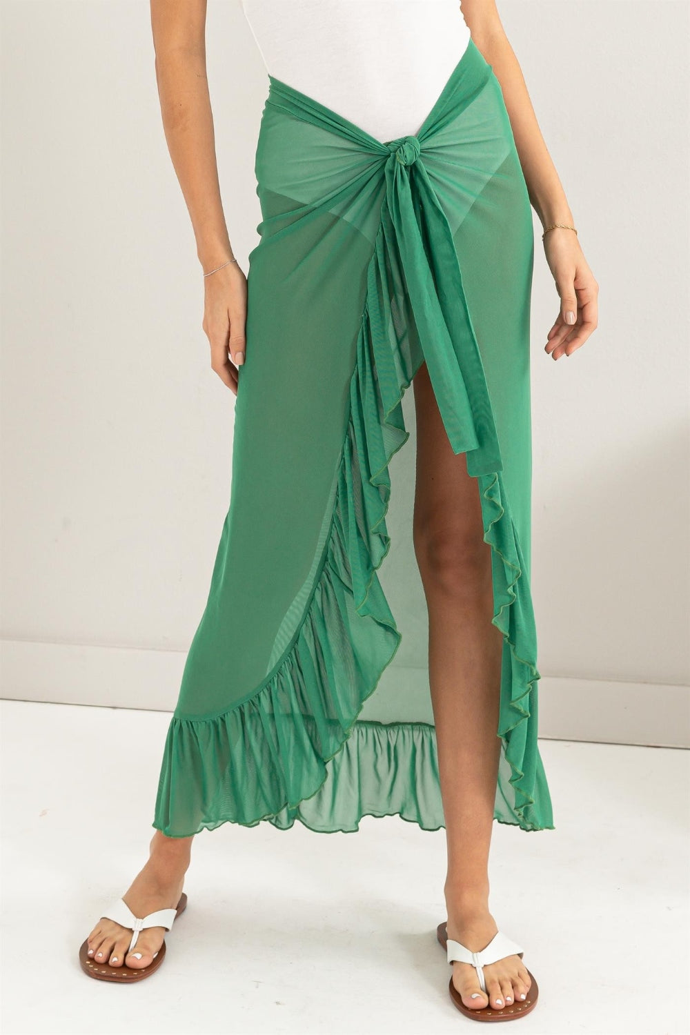 RUFFLE TRIM SKIRT COVER UP