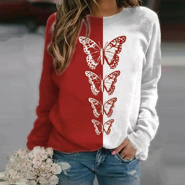 Elegant Butterfly Print T-Shirt