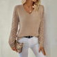 Raylene - V-Neck Knitted Sleeves Jumper