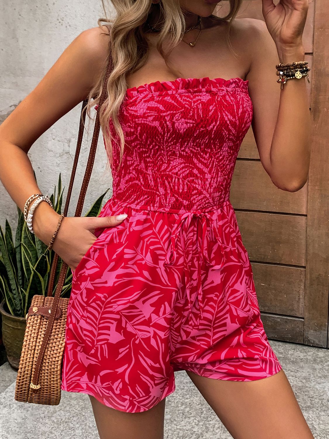 FLUER TUBE TOP ROMPER WITH POCKETS