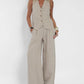 MELIA - Effortlessly Chic Sleeveless Vest And Wide Leg Pants Set