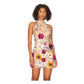 GARDEN HALTER 3D FLORAL MINI DRESS