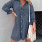 ANNETTE | WASHED DENIM PUFF SLEEVE DRESS