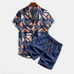 Shirt and Swim Shorts with Geometric Print