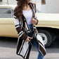 Casual Striped Hooded Cardigan