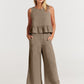 VALERINA - Casual Linen 2 Piece Top and Pants Set