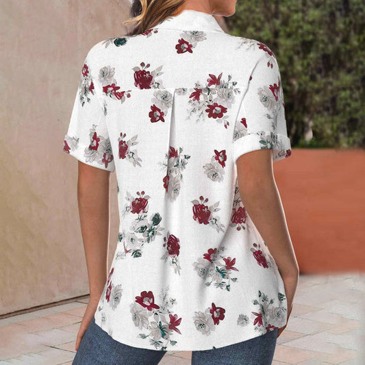 Casual Floral Print Blouse