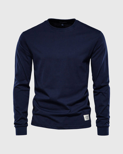 Crew neck Long Sleeve Cotton T-Shirt