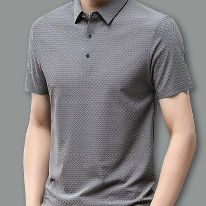 Men's Breathable Business Ice Silk Short-sleeved T-shirt for Summer