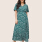 Bloom Dress - Flutter Sleeve Ditsy Floral Bag Split Maxi Dress