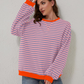 LUA - OVERSIZED STRIPED LONG SLEEVE SWEATSHIRT