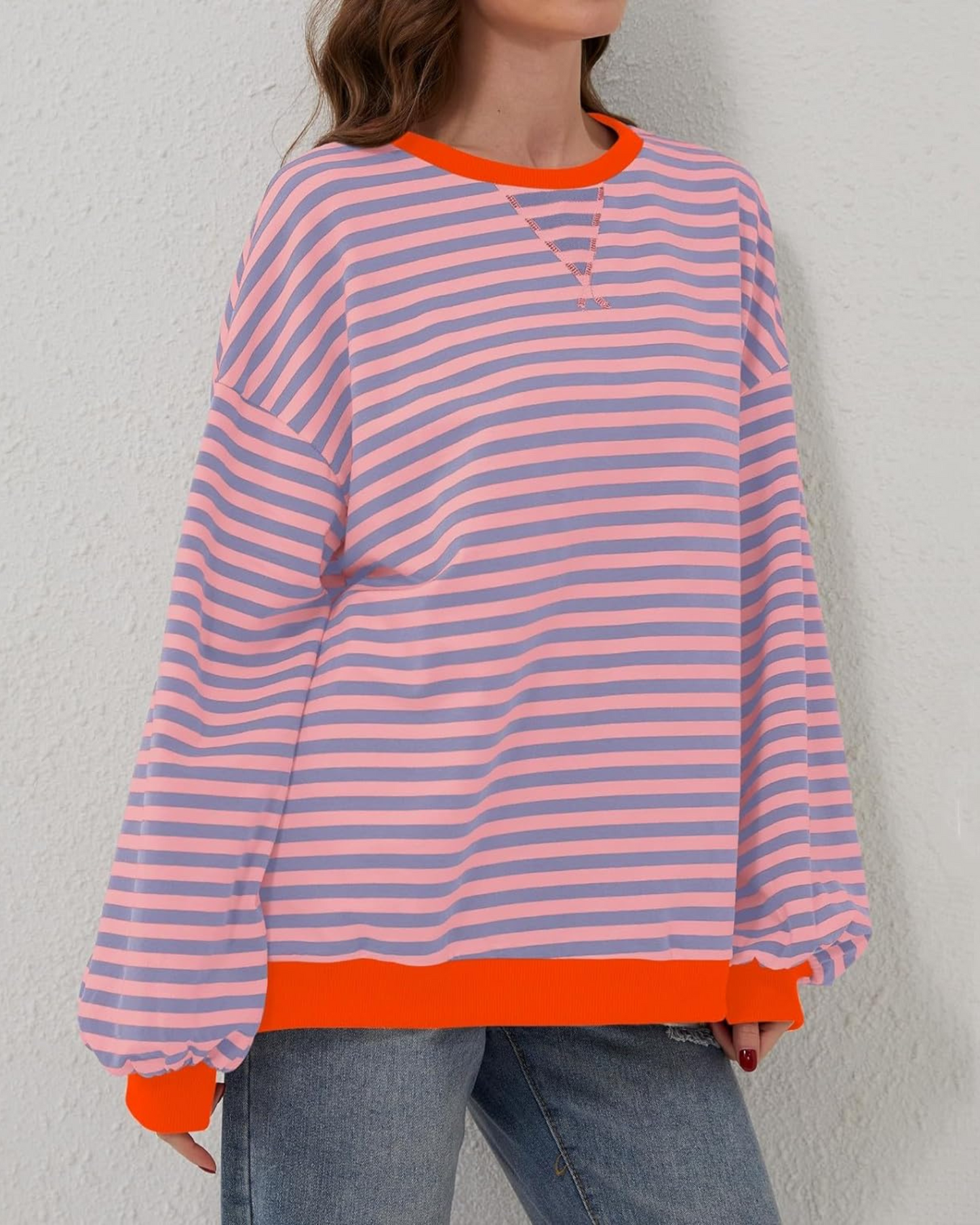 LUA - OVERSIZED STRIPED LONG SLEEVE SWEATSHIRT