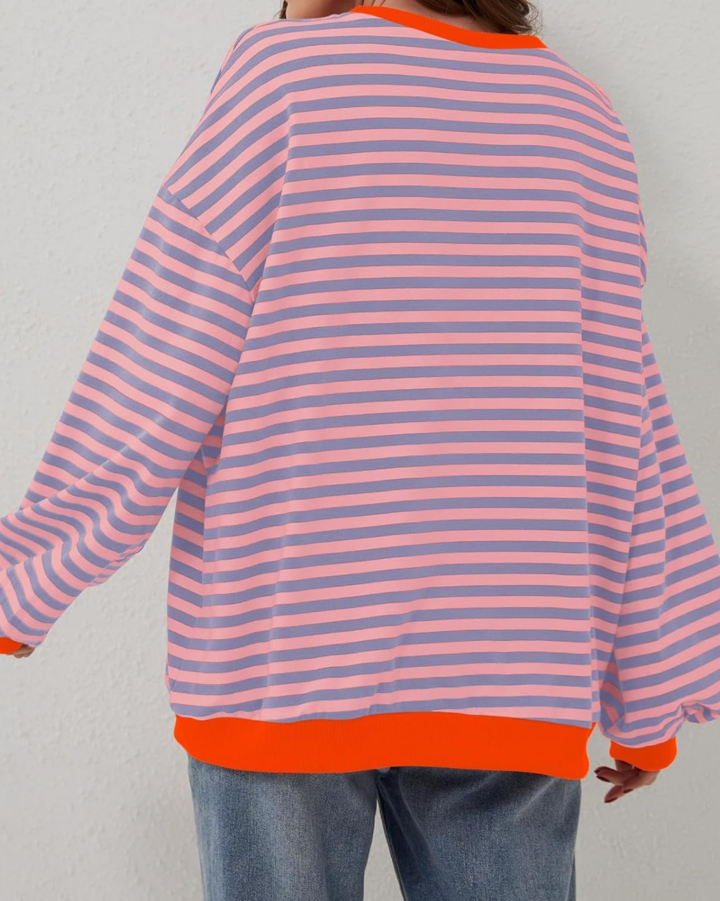 LUA - OVERSIZED STRIPED LONG SLEEVE SWEATSHIRT