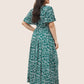 Bloom Dress - Flutter Sleeve Ditsy Floral Bag Split Maxi Dress