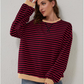 LUA - OVERSIZED STRIPED LONG SLEEVE SWEATSHIRT