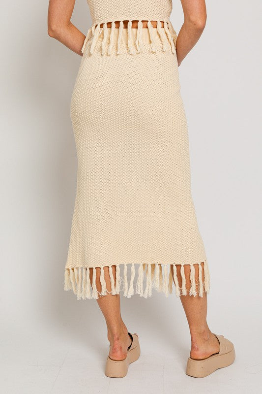 BETHANY TASSEL MIDI SKIRT