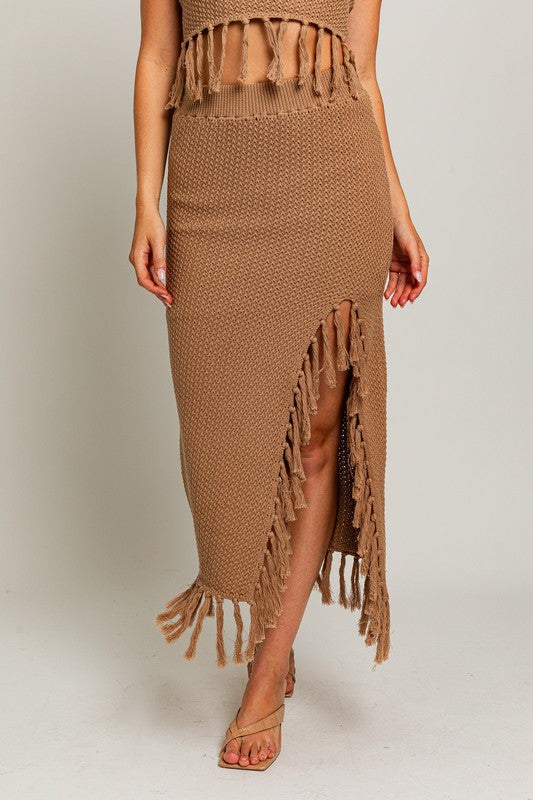 BETHANY TASSEL MIDI SKIRT