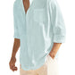 Cotton Linen Beach Button Down Shirt with Pocket (US Only)