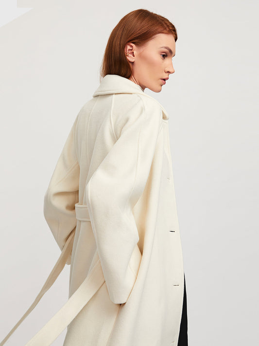 Loose Wool Coat With Belt