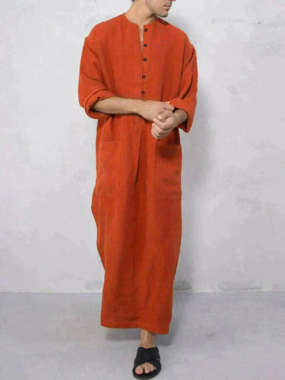 Long Cotton Linen Style Slit Shirt