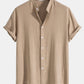 Linen-Viscose Blend Shirt with Mandarin Collar and Straight-Leg Linen Trousers