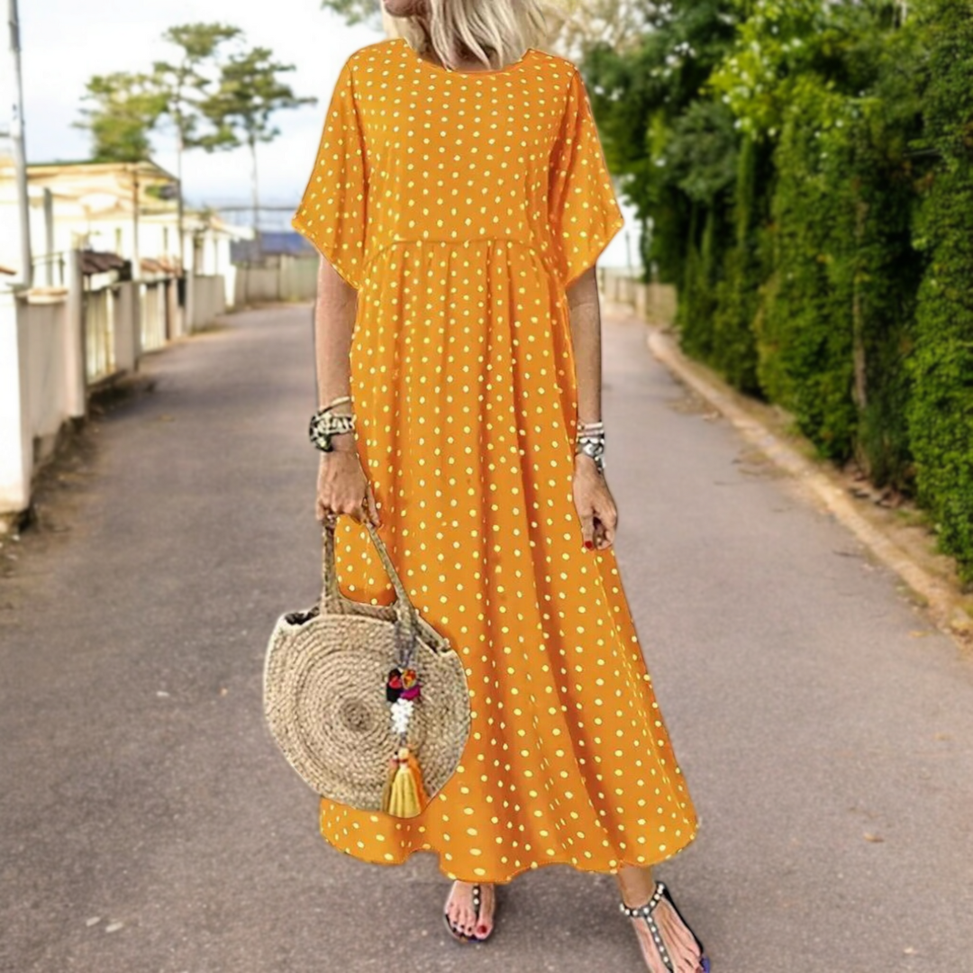 Essie - Rayon Polka dot Maxi Dress