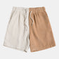 Two-Tone Corduroy Shirt and Buttoned Shorts