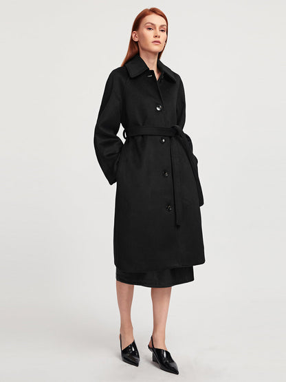 Loose Wool Coat With Belt