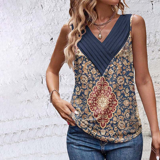 Vintage Ethnic Print Tank Top