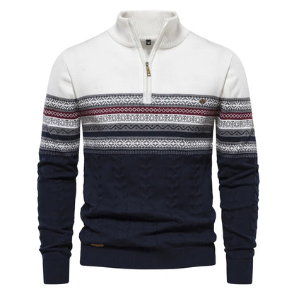 Gustav - Classic Nordic Quarter Zip Sweater