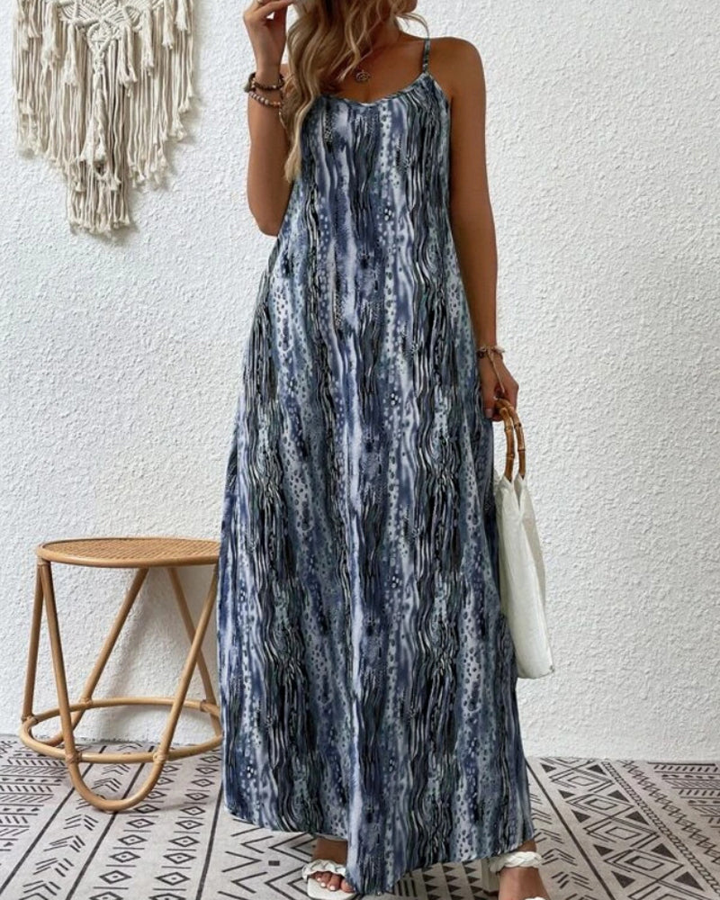 Sleeveless Vacation Dress in Gradient Print