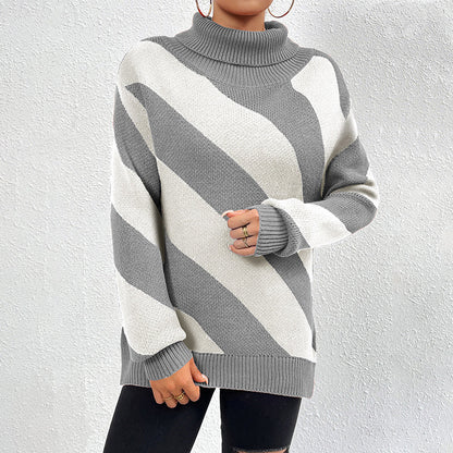 Casual Striped Knit Sweater