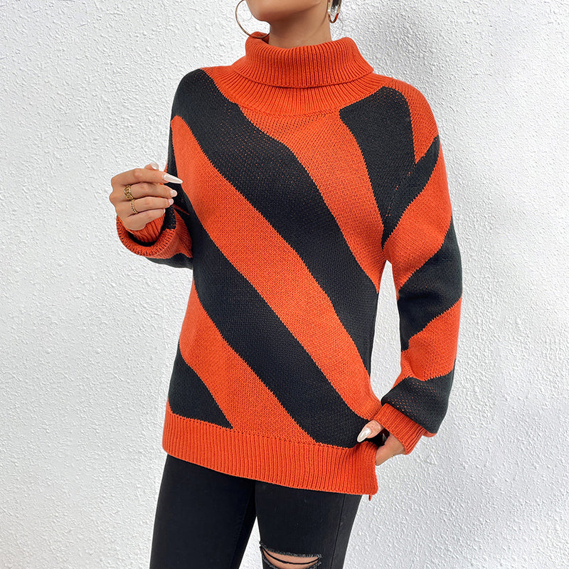 Casual Striped Knit Sweater