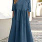 Cotton linen solid color dress