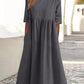 Cotton linen solid color dress