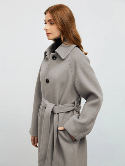 Loose Wool Coat With Belt