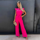 Cery - Elegant Jumpsuit with Ruffles and Belt