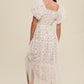 PAISLEY MESH PUFF SLEEVE MAXI DRESS