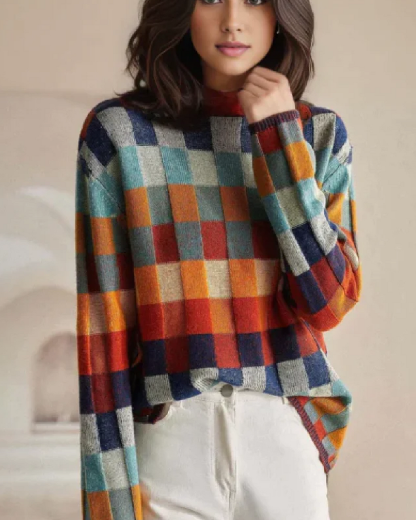 MADI - Cashmere Luxe Patchwork Turtleneck