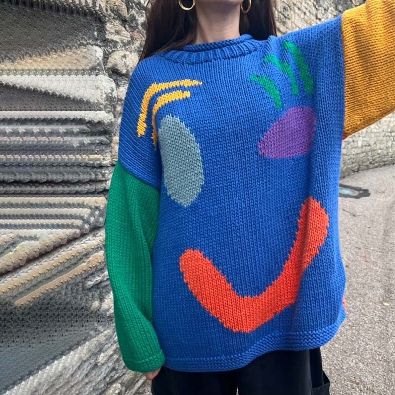 Smiley Casual Knit Sweater