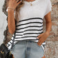 JANE ROUND NECK STRIPE KNIT TOP