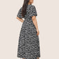 Bloom Dress - Flutter Sleeve Ditsy Floral Bag Split Maxi Dress