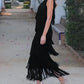 SARI - OFF SHOULDER ELEGANT FRINGE DRESS