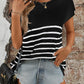 JANE ROUND NECK STRIPE KNIT TOP