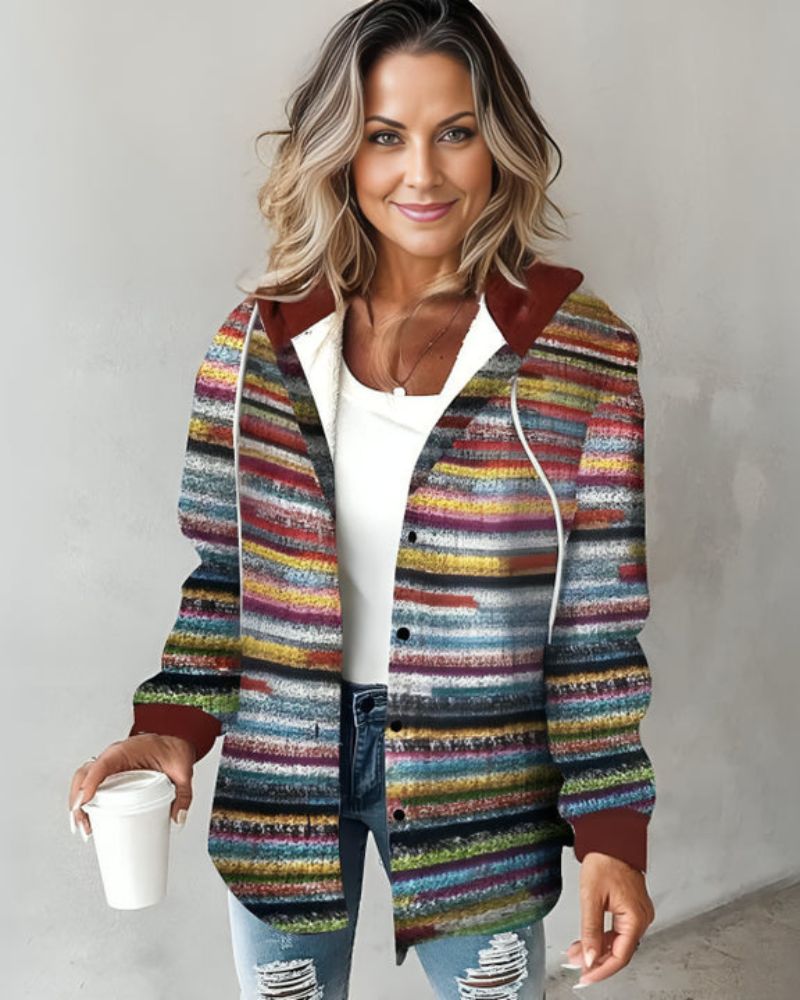 ROSIE - Colorful knitted hooded sweater