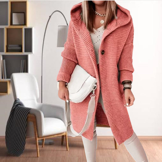 Casual Hooded Knitted Coat