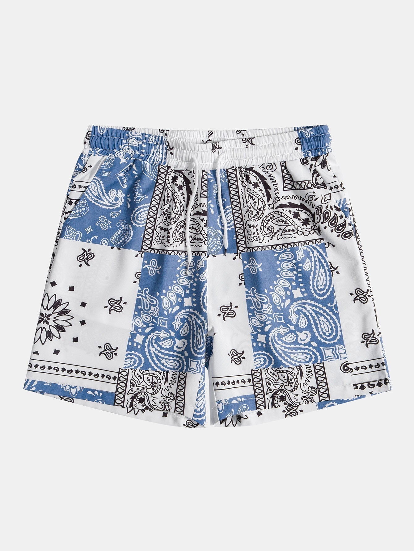 Shirt with Paisley Print and Buttons, Random Pattern Design, and Shorts