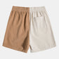 Two-Tone Corduroy Shirt and Buttoned Shorts