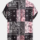 Shirt with Paisley Print and Buttons, Random Pattern Design, and Shorts