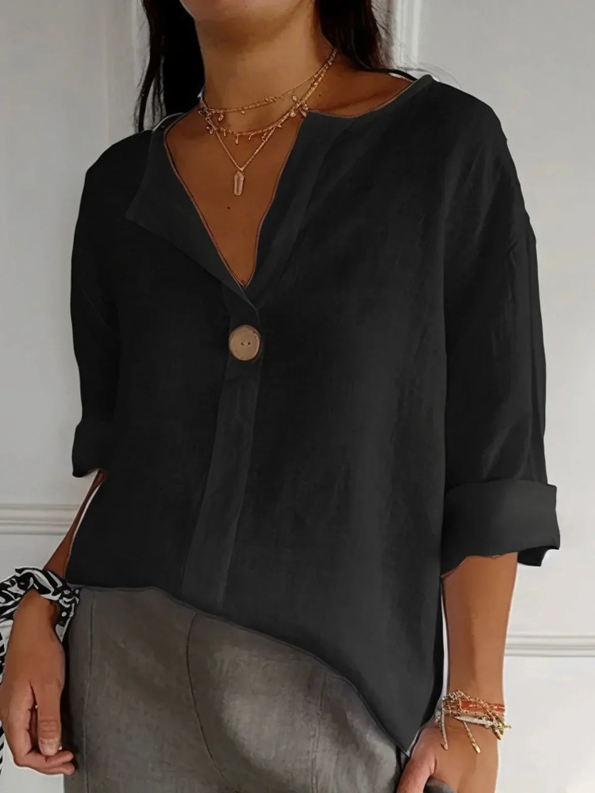 Rosita | Cotton V-neck Blouse